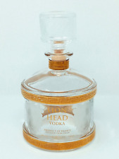 Lion Head Vodka empty 750ml clear glass Bottle w/ Stopper embossed frosted lions picture