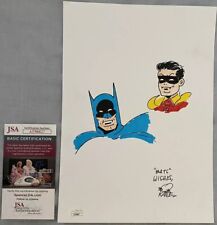 Bob Kane Signed Original Art BATMAN & ROBIN 8x12 Drawing Inscr Sketch w/ JSA COA picture