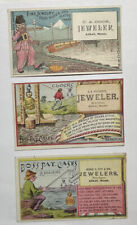 3 VICTORIAN JEWELERS TRADE CARDS BOSS POCKET WATCH CASES COOK, FOYE ATHOL MA B41 picture