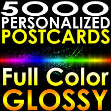 5000 CUSTOM PRINTED 3x5 PERSONALIZED Postcards Full Color UV Coated Glossy 3
