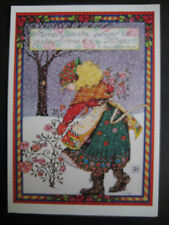 UNUSED 1989 vintage greeting card Mary Engelbreit CHRISTMAS Gathering Roses picture