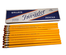 10 Wallace Silver Band Invader Lockbond Pencils #2 New Old Stock in Original Box picture