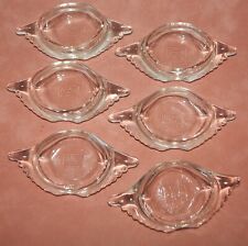 Set 6 Glasbake Clear Glass Dishes Deviled Crab Imperial Baking Shells 5 3/4