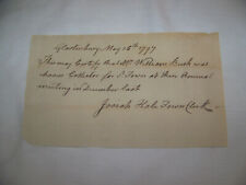 1797 ANTIQUE WILLIAM BUCK GLASTONBURY CT COLLECTOR DOCUMENT JOSIAH HALE picture