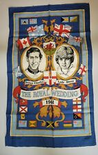 Prince Charles and Princess Diana Tea Towel Wall Decoration England Souvenir picture
