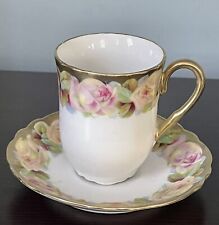 Bavaria Beautiful & Elegant Pastel Floral Tea Cup And Saucer with Gold Details picture
