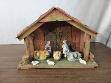 Vintage Nativity Set COMPOSITION CRECHE STABLE CHRISTMAS DISPLAY MADE IN ITALY picture