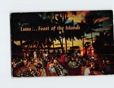 Postcard Island Sunset Scene Luau Hawaiian Feast Queen's Surf Waikiki Hawaii USA picture