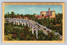 Pasadena CA- California, Arroyo Seco, Street Bridge, Antique, Vintage Postcard picture