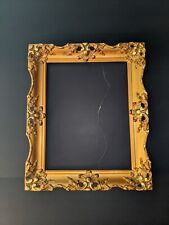 Vtg Ornate PICTURE FRAME Carved Wood Gold Rectangle Holds 18 x 14 Painting picture