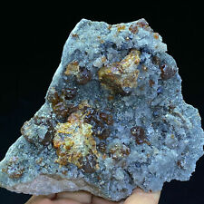270g Natural Red Spherical Sphalerite & Quartz Crystal Mineral Specimen picture