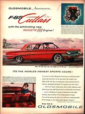 1961 Oldsmobile F-85 Cutlass Sports Coupe Vintage Print Ad Airport Jet Print Ad picture