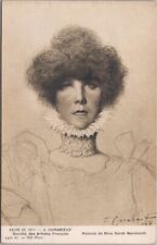 c1910s Actress SARAH BERNHARDT Postcard Artist-Signed J. CORABOEUF picture