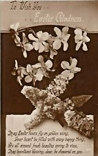 Vintage Easter Postcard  FLOWERED CROSS   RPPC  UNPOSTED EASTER GLADNESS picture