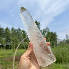 0.85kg Natural Clear Quartz Obelisk Reiki Crystal Wand Point Tower Decor Heal picture