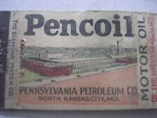 1930's Pencoil Motor Oil Pennsylvania Petroleum Co Kansas City MO Matchcover picture
