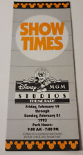 Vintage Walt Disney World MGM Studios Show Times February 19- February 21 1993 picture