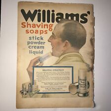 Williams' Shaving Soaps 1917 Stick Powder Cream Liquid Antique Magazine Print Ad picture
