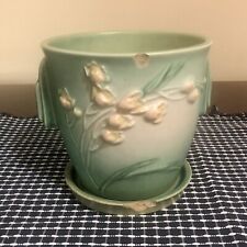 Vintage Roseville Pottery Planter Flower Pot Ixia Pattern w/Separate Saucer picture