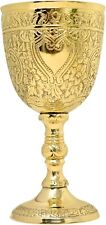 HIGHBIX Vintage brass chalice goblet cup Renaissance Style picture