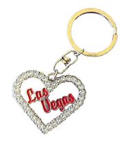 Las Vegas Heart Shaped Keychain Rhinestones Key Ring picture