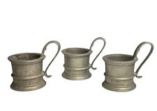 Vintage RWP WILTON ARMETALE Pewter Cup Holder With Handle Made USA Set Lot Of 3 picture