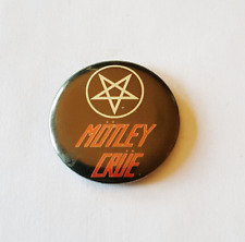 MOTLEY CRUE Button Pinback 1983 Heavy METAL Hair Glam Metal Rock Collectable Mus picture
