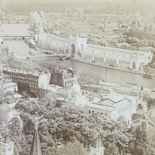 Paris France Bird's Eye Aerial View Bridge Skyline Cathedral Stereoview D351 picture