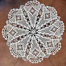 Vintage Handmade Doily White Crochet 22 Inch picture