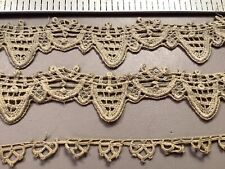 L595🌟Antique Millinery Clothing Mixed 1/4” & 1” Unusual small Laces 3pcs picture