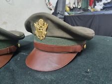 WWII US Army military uniform dress jacket visor cap Officer hat picture