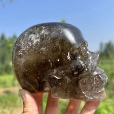 2.6LB Natural Smokey Quartz Skull Carved Crystal Reiki Skull Healing picture