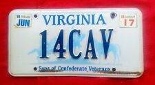 Sons Of Confederate Veterans, Virginia, Civil War License Plate Tag, Single picture