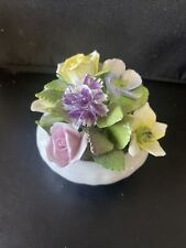 Vintage Coalport England Fine China Mini Flower Bouquet White Pot 3.5