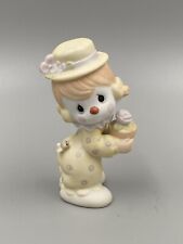 Vintage 1984 Precious Moments Clown Figurine Holding Flower in a Pot 4” picture