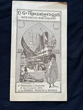 c.1910 Cie Gle Transatlantique French Cruise Timetable To North Africa picture