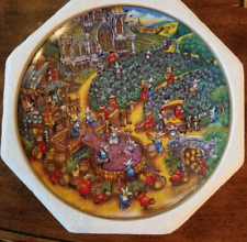 Franklin Mint Heirloom A PURRFECT HARVEST Cats Grapes Porcelain Plate picture