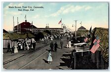 c1910 Main Street Tent City Coronado Rail San Diego California Vintage Postcard picture