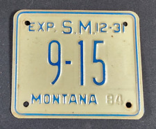 1984 MONTANA Special Machinery License Plate # 9-15 picture