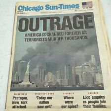 Chicago Sun-Times Newspaper 2001 September 12 Terrorist Attack 9/11 picture
