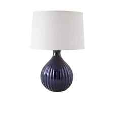 Classic Fluted 27 in. Gloss Navy Indoor Table Lamp picture