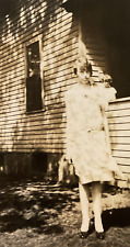 1920s Young Woman Lady Fashion Dress Photobombed by Girl Original Photo P11j15 picture