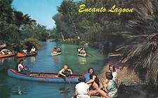 Vintage Postcard Encanto Park Lagoon Canoeing Picknickers Phoenix Arizona picture