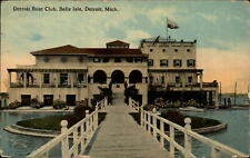 Michigan Detroit Boat Club Belle Isle ~ 1912 vintage postcard  ~ s9915 picture