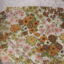 Flower Power/Groovy vintage 70's tangerine/ yellow/ earth tone twin sheets (2) picture