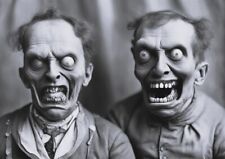 Modern Halloween Photo/CREEPY BROTHERS RISEN FROM THE GRAVE/4X6 B&W Photo Rpt. picture