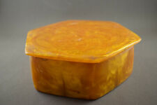 RARE VINTAGE CATALIN 754g BOX JEWELERY GOLD LAVA CATALIN AMBER picture