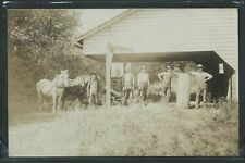 OR Independence RPPC 1909 FARMERS POSING FOR PHOTO with TEAM of HORSES picture