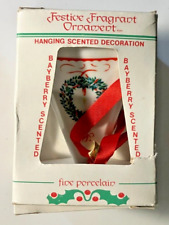 Vintage Jasco Festive Fragrant Bayberry Scented Porcelain Christmas Ornament New picture