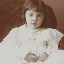 Antique Cabinet Card Photo Adorable Big Eyes Ottawa Illinois Identified picture